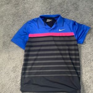 Nike Golf Polo. Blue black pink size L